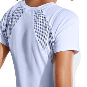 Women's Solid <b>Green</b> Short Sleeve Crew Neck <b>Mesh</b> Back Athletic <b>Top</b> Breathable Regular Fit Summer Sport Shirt - Product Image 2