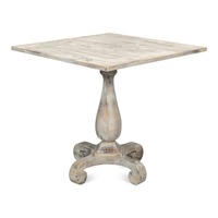 Table de bar sur piétement en teck de style moderne, finition vieillie, table carrée en bois massif, écologique, durable, résistante à l'eau, pour la maison, le bar, l'hôtel