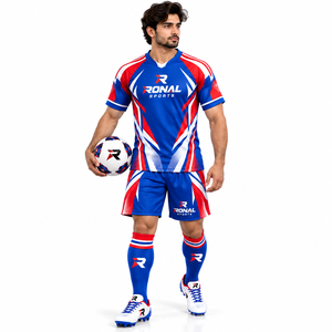 Conjunto de Uniforme de Fútbol para Hombre Adulto, Transpirable, de Secado Rápido, Ligero, Personalizable, Tela de Poliéster de Alta Calidad, Nombre del Equipo Personalizado - Product Image 3