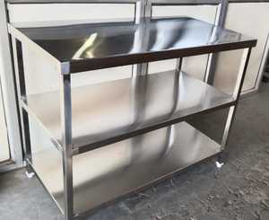Table de travail en acier inoxydable de qualité supérieure pour la restauration, avec étagère inférieure, pour la préparation des aliments en cuisine, à vendre - Product Image 1