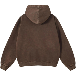 Sudadera con Capucha Casual de Invierno de Calidad Premium, Lavado Ácido Personalizado, Estilo Oversize Vintage Streetwear, con Cremallera, Efecto Desgastado por el Sol, Ligera, Talla XS - Product Image 4