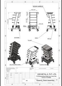 Carrito para Instrumentos de Laparoscopia |   Acero CRCA con Recubrimiento en Polvo |   Grado Clínico Hospitalario |   Capacidad de Carga de 300 lb |   Garantía de 1 año | - Product Image 2
