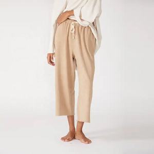 Pantalones Anchos de Punto Marrón para Mujer, Cintura Alta con Cordón, Casuales, Otoñales, Largos, Holgados, con Bolsillos, Color Sólido - Product Image 5