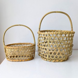 Cestas de bambú natural a precio económico, recipientes para vino y flores, cestas de regalo personalizadas para exhibición. - Product Image 6