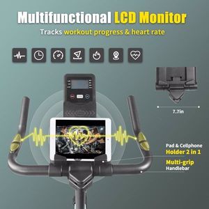 Bicicleta Estática para Interiores con Capacidad de Peso de 300 Libras, Volante de Inercia Pesado de 35 Libras, Monitor LCD, Bicicleta de Ejercicio para Gimnasio en Casa, Entrenamiento Cardiovascular, ROHS - Product Image 3