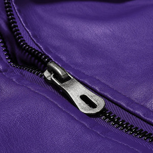 Veste en cuir décontractée élégante pour homme, col rabattable, logo sur le devant, imperméable et respirante, fermeture éclair - Product Image 6