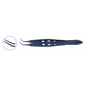 Surgical Precision Instrument 7 mm Tying <b>Platform</b> Ophthalmic Microsurgery CE McPherson Angeled Micro-Tying Forceps Manual 11 cm - Product Image 2