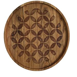 Plateau décoratif en bois de mangue et d'acacia écologique fait à la main Plateau décoratif en bois de finition naturelle pour les acheteurs en vrac et les détaillants - Product Image 4