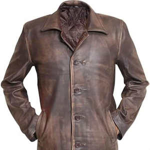 Abrigo Largo de Cuero Premium para Hombre, Estilo Gabardina, Cálido para Invierno, Transpirable, Ecológico, de Cuero Genuino, Hecho a Medida 2026 - Product Image 2