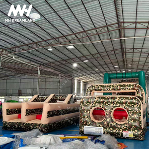 Parcours d'obstacles gonflable géant en bâche PVC certifié EN14960, 100 pieds <span class=keywords><strong>de</strong></span> long, mur d'escalade et toboggan, idéal pour les événements d'entreprise - Product Image 3