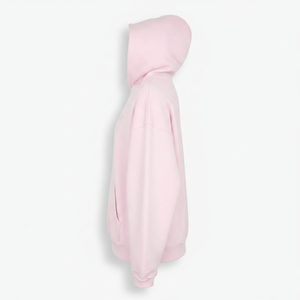 เสื้อฮู้ดโอเวอร์ไซส์สีชมพูผ้าฝ้ายฟลีซแบบยูนิเซ็กส์ลำลองสีพื้นมีกระเป๋าเสื้อฮู้ดแบบสวมหัวสำหรับฤดูใบไม้ร่วงทรงปกติ - Product Image 4