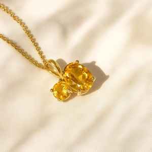 c Toi Et Moi - Colgante con piedra de nacimiento de noviembre, plata de ley 925, chapado en oro de 14 quilates, joyería fina, regalo para mujer - Product Image 1