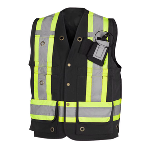 Mens Safety Clothing Security Vest Zipper Front High Visibility Hi Vis <b>Construction</b> <b>Work</b> Reflective Vest For Men - Product Image 6