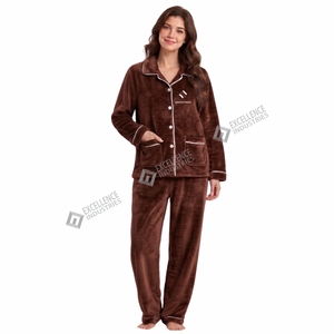 Pijamas de Polar para Mujer de la Mejor Calidad, Conjunto de Dos Piezas Cálido para Invierno, Ropa de Dormir de Manga Larga, Ropa de Casa, Ropa de Descanso - Product Image 2