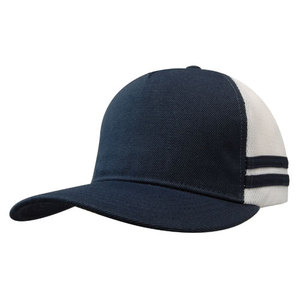 หมวกแก๊ปทรง Trucker ลายทาง ปรับขนาดได้ พร้อมโลโก้ 5 ชิ้น ด้านหลังเป็นตาข่าย สำหรับผู้ใหญ่ ใช้กลางแจ้ง สไตล์สตรีทแวร์ ผลิตในเวียดนาม - Product Image 4