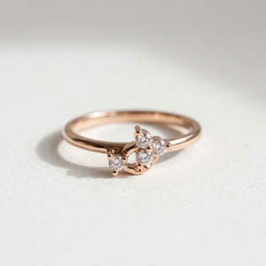 Anillo Apilable Floral con Diamantes Cultivados en Laboratorio, Chapado en Oro Rosa, para Mujer, Regalo de Compromiso, Aniversario o Boda - Product Image 1