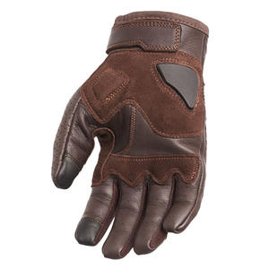 Guantes de Motocicleta Unisex de Cuero Marrón SAAR INDUSTRIES, Estilo Vintage, Cuero Genuino, Protección para Nudillos, Transpirables, Táctiles - Product Image 4