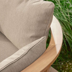 Ensemble de salon de jardin en teck moderne, mobilier de conversation pour terrasse extérieure, avec sièges rembourrés et table, pour villa, hôtel, usage extérieur - Product Image 4