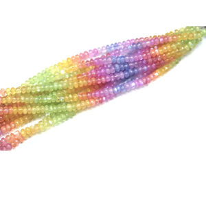Cuentas redondas lisas de piedra lunar arcoíris natural brillante, cuentas redondas lisas de piedra lunar arcoíris multicolor de 5-7 mm, joyería artesanal - Product Image 5