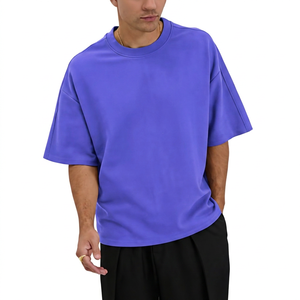 T-shirt tricoté pour homme Oem Sunfade, 100% coton, coupe ample, écologique, séchage rapide, respirant, durable, col rond, raglan, uni, 320g - Product Image 2