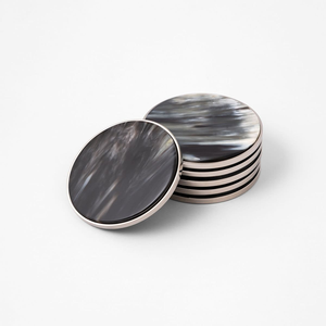 Indian Manufacture Authentic Buffalo Horn <b>Coaster</b> <b>Set</b> for Traditional Rustic and Modern Home Decor Available for Export Price - Product Image 4