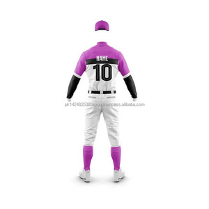 Tenues de baseball et de softball personnalisées OEM pour hommes et adultes, ensemble avec logo d'équipe imprimé, chemise et pantalon respirants, grandes tailles - Product Image 2