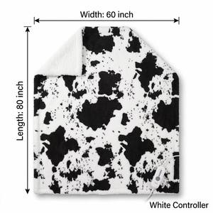Plaid chauffant électrique OEM/ODM 60*80 motif vache, <span class=keywords><strong>4</strong></span> niveaux de chaleur, arrêt automatique <span class=keywords><strong>4</strong></span> heures, en polaire douce et flanelle, lavable - Product Image 3