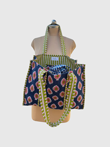 Sac fourre-tout en coton Lüella avec broderie, style bohème, ouvert sur le dessus, sac de shopping toutes saisons - Product Image 3