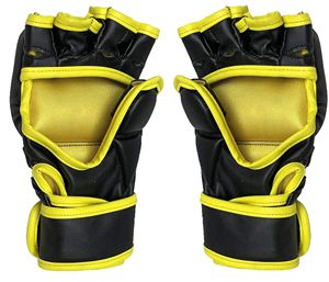 Gants de MMA à demi-doigts personnalisés de haute qualité avec logo, en cuir respirant, coupe-vent, sangle de poignet réglable, unisexe, pour l'entraînement de boxe - Product Image 3