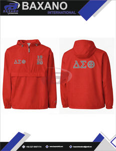 Chaqueta de la Hermandad Delta Sigma Theta con Letras Griegas 1920 SOROR, Sudadera Roja Cortavientos Zeta Solo Bordada, Ropa Urbana DST - Product Image 4