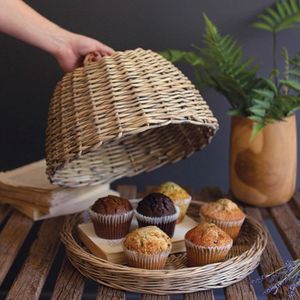Panier de rangement multifonctionnel en rotin moderne fait main avec couvercle rectangulaire, écologique, pour le fromage, les fruits, l'utilisation en cuisine - Product Image 6