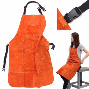 Tablier de soudeur sans manches en cuir de vachette pleine fleur de qualité supérieure, certifié CE, résistant au feu et à l'huile, style européen, robuste - Product Image 2
