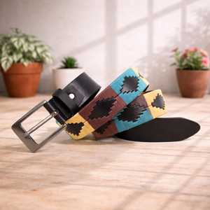 Ceinture Polo en Cuir Véritable Personnalisée Unisexe Tressée à la Main en Cuir de Vachette Gaucho Luxe Anti-Odeur OEM LPB-0079 - Product Image 3