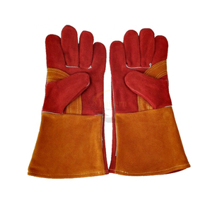 ถุงมือเชื่อมหนังวัวทนความร้อน Tig and Mig สีส้มขาว ความยาวข้อมือ สำหรับใช้งานกลางแจ้ง ป้องกันความหนาวเย็น ถุงมือนิรภัย - Product Image 2