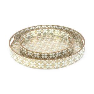 Bandeja de servir rectangular hecha a mano, elegante, moderna, de diseño clásico, de esmalte Staley con múltiples estampados, bandeja de madera para servir. - Product Image 3