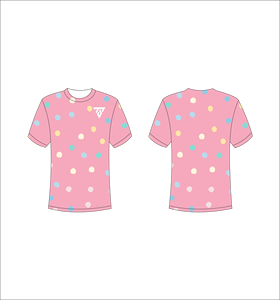 Camiseta de Manga Corta para Hombre con Estampado de Puntos Rosas, Corte Regular, Cuello Redondo, Ropa Casual, Impresión Digital, Tejido de Punto Transpirable - Product Image 1