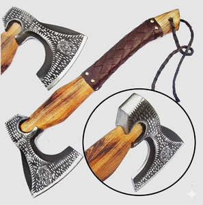 Industrial Grade Viking Axe with High Carbon Steel Head and Beautiful Wood Handle New Design for Outdoor DIY - Product Image 4