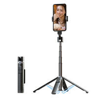 Perche à selfie P05, trépied de téléphone extensible long avec déclencheur à distance sans fil, compatible avec tous les téléphones portables