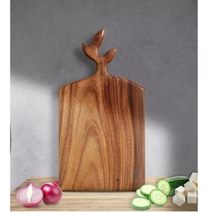 Planche à découper ronde en bois de bonne qualité, résistante au lave-vaisselle, durable pour couper les légumes, les fruits, la viande, le pain au quotidien - Product Image 4