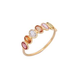 Bague de mariage demi-éternité en or 18 carats avec tourmaline - Product Image 2