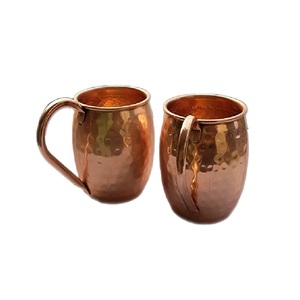 Mug en cuivre avec poignée, finition martelée, style vintage, tasse à boisson résistante à la chaleur pour les fêtes et les bars - Product Image 1