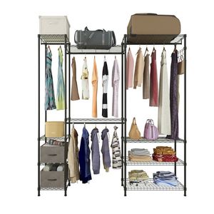 Organizzatore Portatile in Metallo per Armadio, Appendiabiti con Ripiano, Soluzione per Guardaroba Domestico - Product Image 1