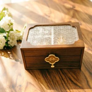 3 Layer Jewelry Organizer <b>Box</b> with Mirror & <b>Drawers</b> Wooden Jewelry <b>Storage</b> Case for Bedroom Vanity - Product Image 4