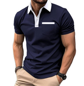Camisetas para Hombre, Edición Premium, Alta Calidad, Diseño Sólido, Logotipo Personalizado Impreso y Bordado, Cuello Camisero, Transpirable, Tallas Grandes - Product Image 1