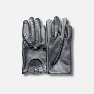 OEM Black Acrylic/Cotton Touchscreen Driving <b>Gloves</b> Adult Motorcycling Perforated Palm Open Finger Design Custom Sports Outdoor - Product Image 4