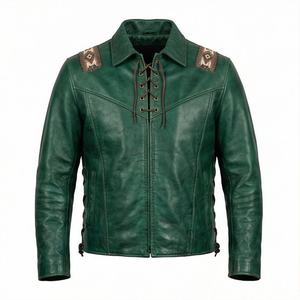 Veste en cuir pour homme NAI-0536B, style motard, vêtement de protection pour la conduite, couleur personnalisable. - Product Image 1