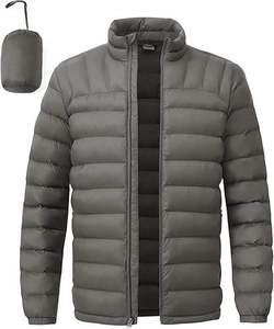 Lightweight <b>Packable</b> Down Coats Men Breathable Water Resistant Traveling Running Puffer <b>Jackets</b> Drop Shoulder Unisex Autumn Wear - Product Image 1