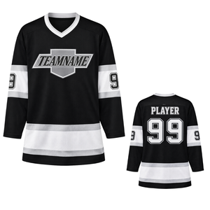 Jersey de Hockey sobre Hielo Negro Premium, Manga Larga, Transpirable, Uniforme Deportivo para Equipo, Ropa Deportiva para Práctica y Entrenamiento para Adultos - Product Image 1