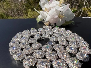 Wholesale Trendy Hip Hop <b>Chain</b> 925 Sterling <b>Silver</b> Moissanite <b>Cuban</b> <b>Chain</b> VVS Diamond Moissanite Necklace Jewelry - Product Image 5