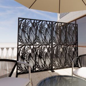 Free Standing Decorative Metal Privacy <b>Screen</b> W3.8Ft X H6Ft Indoor Outdoor Divider <b>for</b> Balcony <b>Patio</b> 6Ft High Privacy <b>Screen</b> <b>for</b> - Product Image 3